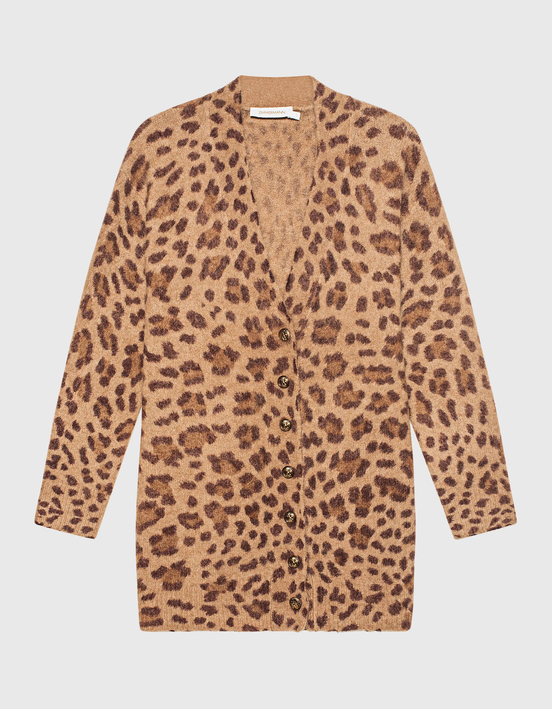 ZIMMERMANN Crush Printed Leopard // Oversize Alpaka-Mix Cardigan im Leo-Design