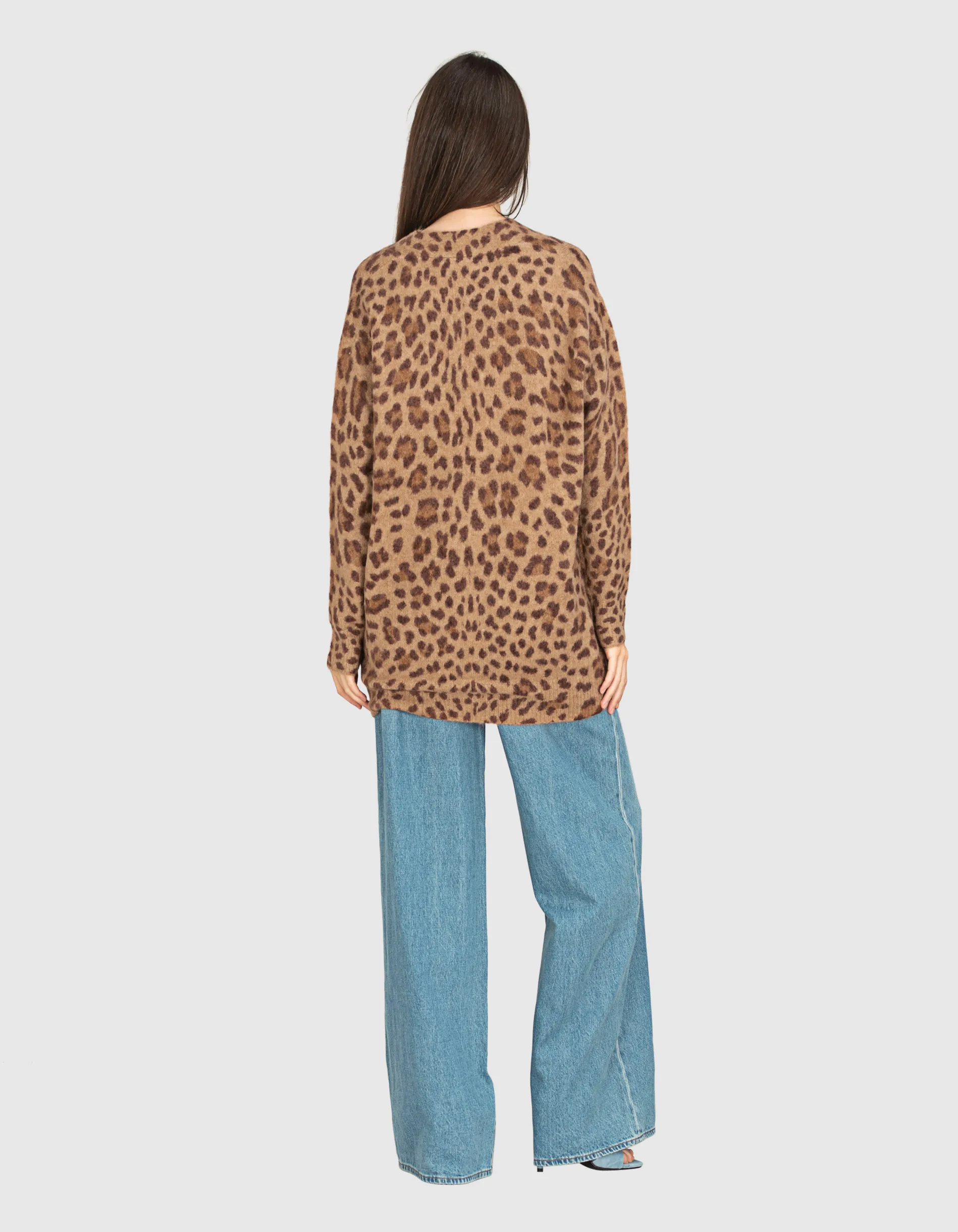 ZIMMERMANN Crush Printed Leopard // Oversize Alpaka-Mix Cardigan im Leo-Design